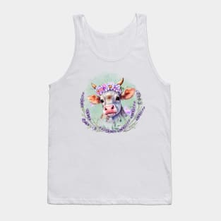 Happy Lavender Cow Tank Top